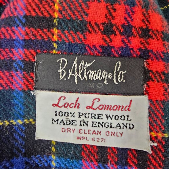 VTG B. Altman & Co. Loch Lomond Tartan Pure Wool Scarf Made in England Old Money - Picture 4 of 6